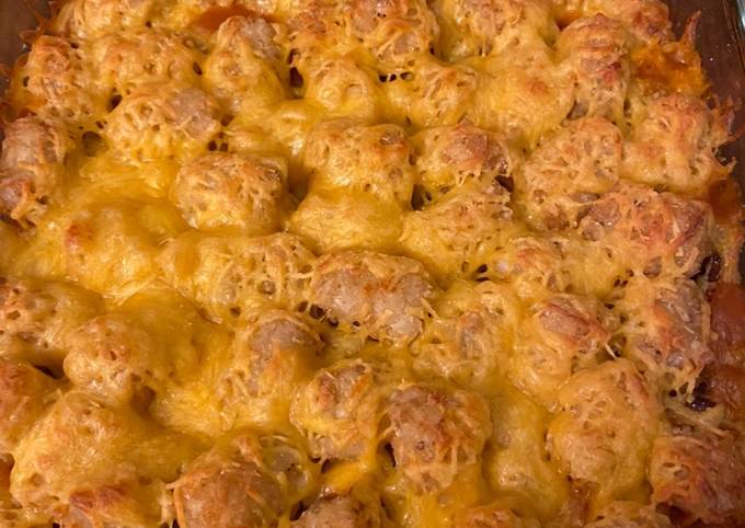 Recipe of Super Quick Homemade Hot dog tater tot casserole