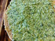 A picture of basil garlic pine nuts