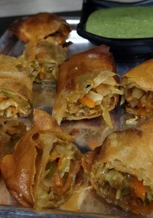 A picture of Veg spring rolls.