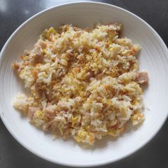 A picture of Fried Rice with Chicken Luncheon Meat.