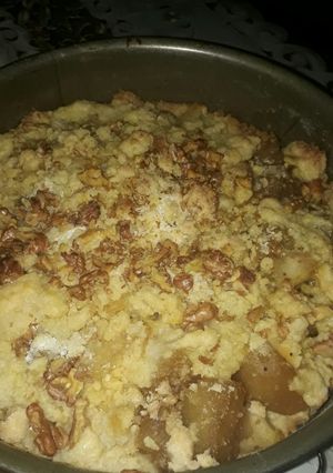 Una foto de Crumble apple pie