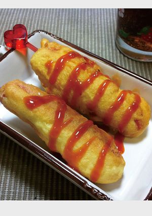 金黃酥脆的炸熱狗 的食譜成品照片