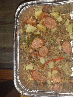 A picture of Salchichon (smoked sausage) and Beef.