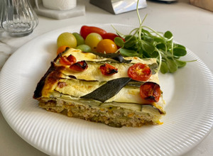 A picture of Healthy,  Quick & tasty Courgette & Turkey/Chicken pie (low carb, gluten free).