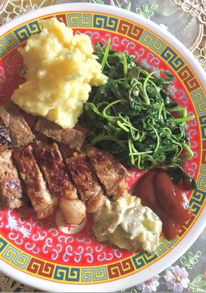 Foto resep Sirloin Steak & Mashed Potato