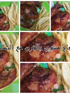 صورة لوصفة دجاج مشوي بالفرن مع البطاطا