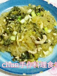 泰式咖哩雪菜冬粉 的食譜成品照片
