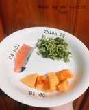 Cháo cá hồi bí đỏ & hoa thiên lý mix dầu óc chó