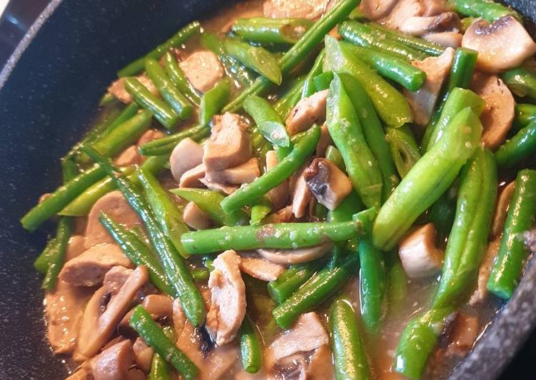 Proses Menyiapkan Tumis buncis bakso jadul Anti Gagal