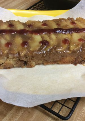 A picture of Upside down Caramel Apple Cake.