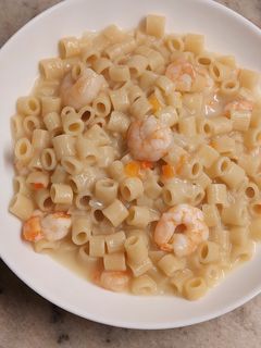 Una foto de Crema de camarones con o sin pasta