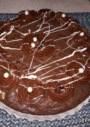 Una foto de Brownie con dulce de leche