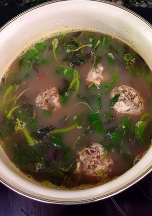 Hình của món Canh rau dền nấu mọc tôm.