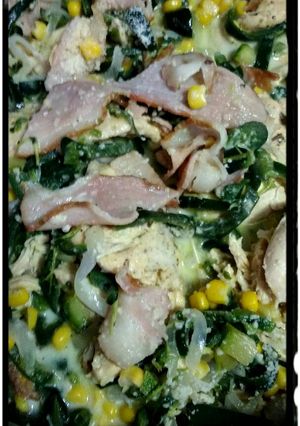 Una foto de Pechugas poblanas gourmet
