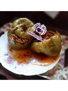 عکسی از دستور 🫑دلمه فلفل دلمه ای خوشمزممم😋🫑