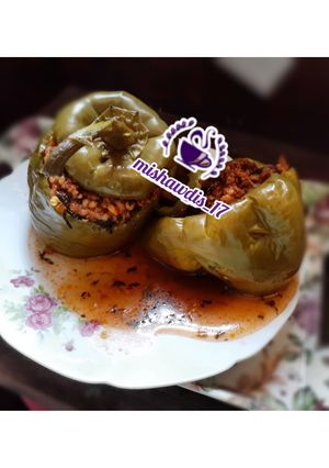 عکسی از دستور 🫑دلمه فلفل دلمه ای خوشمزممم😋🫑