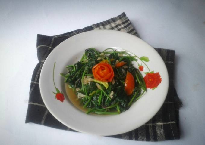 Resep Tumis daun ubi pedas Anti Gagal