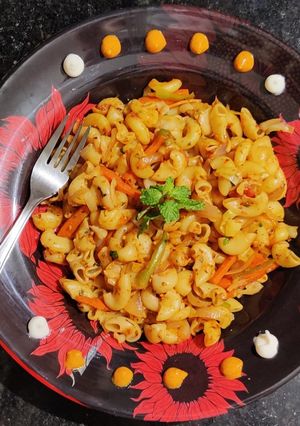 A picture of Macroni elbow pasta recipe.
