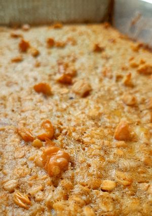 Una foto de Budín de banana, avena y nueces