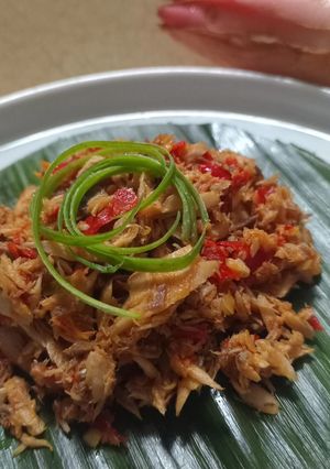 Foto resep Tongkol suwir bunga kecombrang