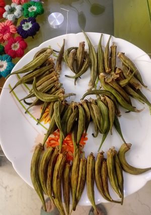 عکسی از دستور خشک کردن بامیه