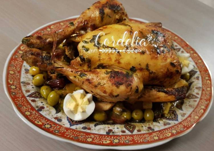 Langkah Mudah untuk Membuat Djaj Mhamer/ Moroccan grilled chicken 🇲🇦 Anti Gagal