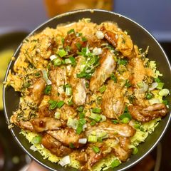 A picture of Honey Glazed Chicken with Gochujang Cream Sauce.