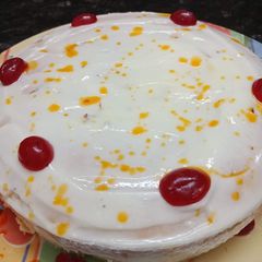 A picture of Shrikhand Cake.