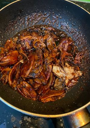 Hình của món Mực muối kho quẹt.