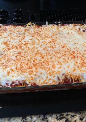 A picture of Baked Spaghetti.
