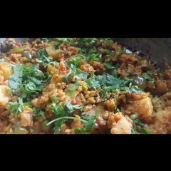 Veg keema (soya granules) A picture of Veg keema (soya granules).