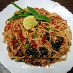 A picture of Garden glory choy spaghetti twirls 🍝.