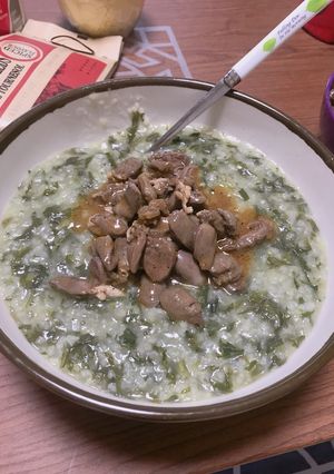 Hình của món Cháo tim gà lá ngải cứu 🍵🍵.