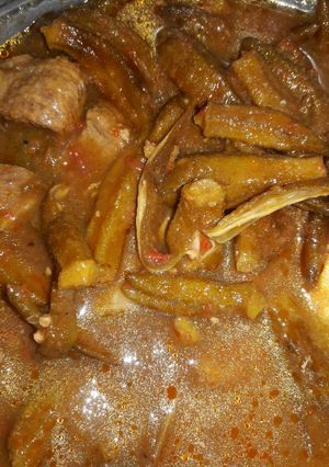 صورة لوصفة بامية ورز