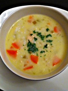 Una foto de Sopa con pechuga de pollo al estilo de mi hija