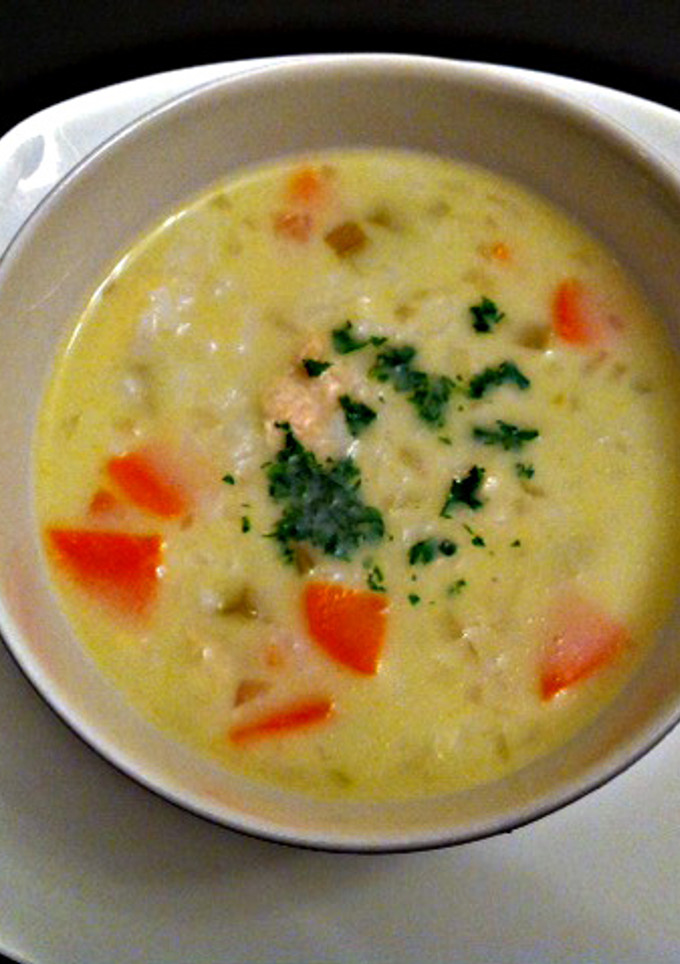Una foto de Sopa con pechuga de pollo al estilo de mi hija