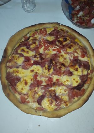 Una foto de Tarta caprese