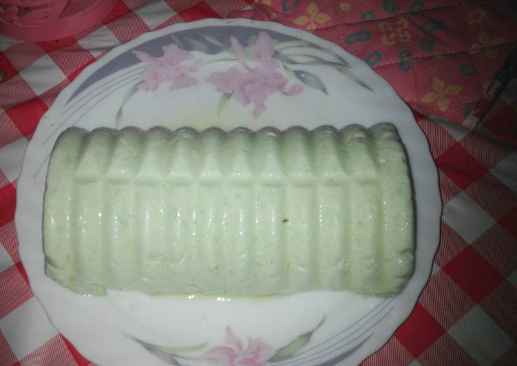 Resep Puding Busa Dengan Tape Ketan Hijau Anti Gagal