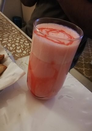 A picture of Roohafza lassi.