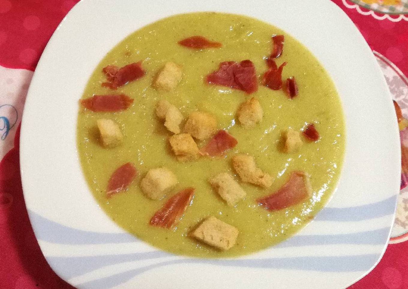 Puré de verduras con jamón