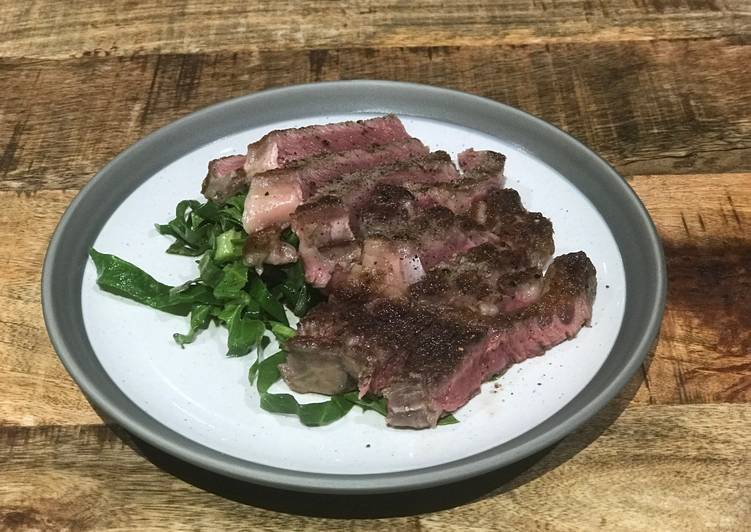 Easiest Way to Make Any-night-of-the-week Dry aged sirloin, green salad, horseradish dressing