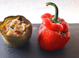 A picture of Seafood Stuffed Peppers.