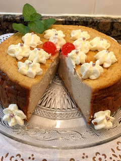 Foto principal de Tarta de queso con plátano y canela