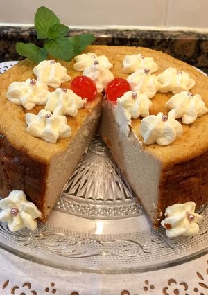 Foto principal de Tarta de queso con plátano y canela