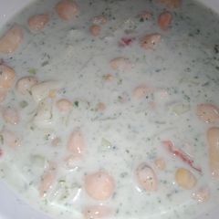 A picture of Mint Raita with veg.