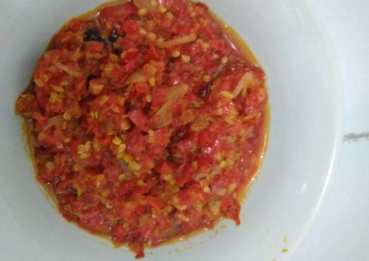 Sambalado merah goreng ala kampuang Malalo