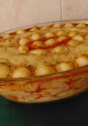 Maradékmentő húsos- kagylótésztás egytálétel recept fotója