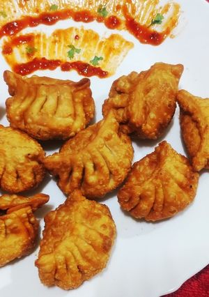 A picture of Crispy Fried Mutton Momos.