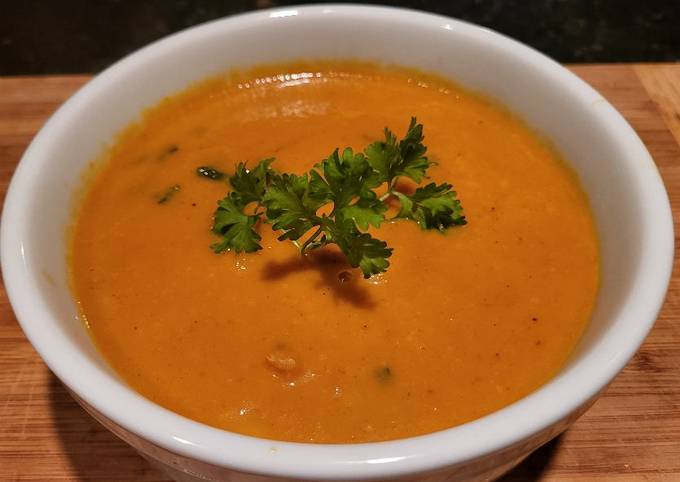 Creamy Thai Carrot Soup w/ Basil Recipe by Rick M - Cookpad