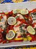 Saumon au poivron rouge, aneth et citron
